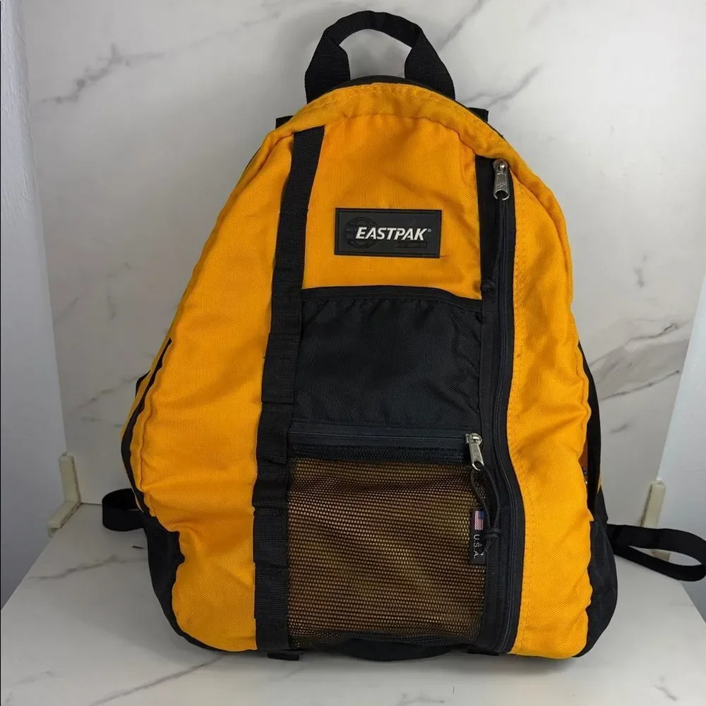 Eastpak Yellow Black Utility Backpack Travel Hiking School Bag Unisex USA